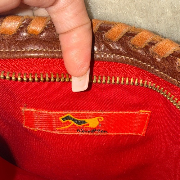 Western Brown Leather Crossbody Bag with Cactus Design - Picture 4 of 5